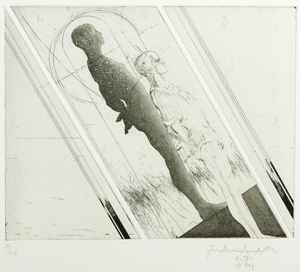 "Rücklage", 1974. Aquatinta Franz Anatol WYSS (*1940 SUI), handsigniert - Bild 1 von 3