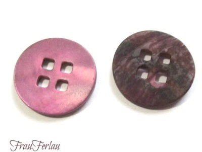 Perlmuttknöpfe 20 mm Seco rot grün  lila hellblau 4 Löcher - Bild 1 von 4