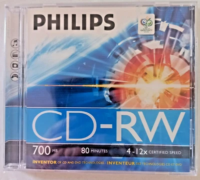 Philips CD-RW High Pack Capacity Blank Data Disc 80 Min 700MB Sealed - Image 1 of 2