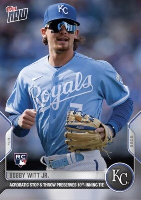Bobby Witt Jr RC Rookie - 2022 MLB TOPPS NOW Card 21 KC Royals Acrobatic SP 6016 - Image 1 of 2
