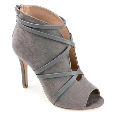 Journee Collection Women Samara Stiletto Booties Size US 11M Grey Faux Suede - Image 1 of 4