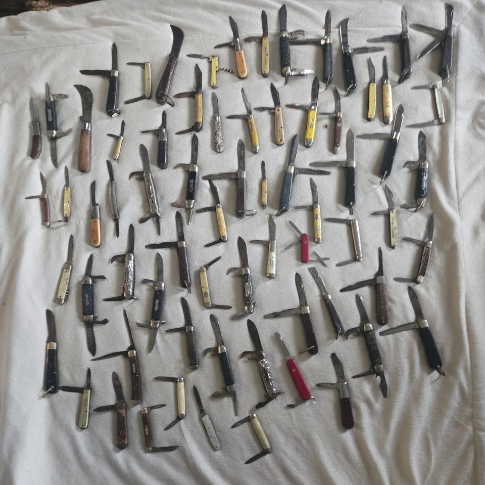 Vintage Pocket Knife Lot USA OLD HICKORY AS FOUND 69 KNIVES - Image 1 of 4