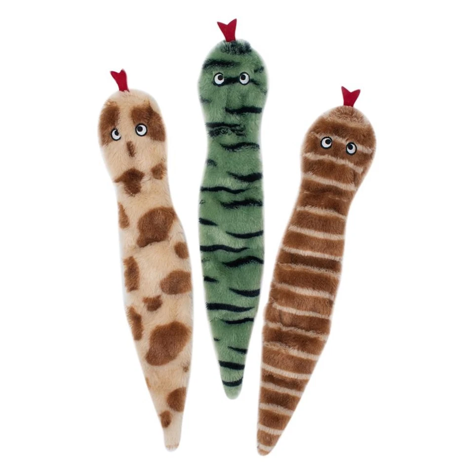 Zippy Paws Skinny Peltz No Stuffing Squeaker Dog Toy, Pack of 3 (Desert Snakes) - Image 1 of 1