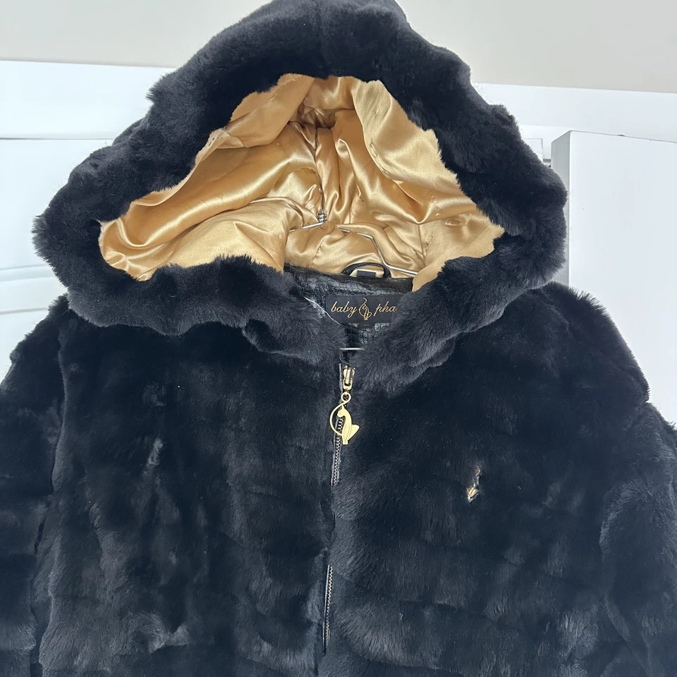 Chaqueta Baby Phat Imitación Piel Mujer Pequeña Recortada Blanca Con Capucha Cremallera Completa Abrigo Y2K Foto 1 de 4