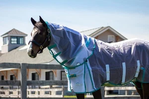 Shires Highlander Fine Mesh Fly Sheet (No Fill, Detachable Hood) - Picture 1 of 3