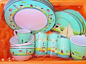 20 PCS Sakura Coastal Breeze Warren Kimble~4 PLACE SETTINGS~VGC - Picture 1 of 10