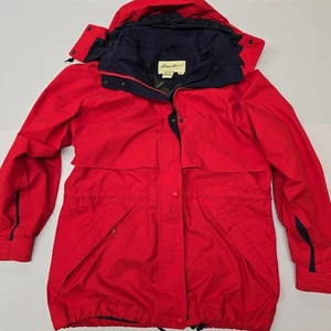 Eddie Bauer Red 3 in 1 Waterproof Hooded Ski Jacket Womens M Medium - Picture 1 of 10