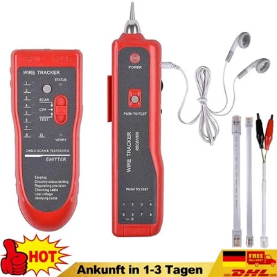 Rilevatore di cavi rilevatore di linee tester per cavi rilevatore di linee localizzatore di cavi RJ11 RJ45 - Immagine 1 di 4