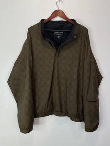 Footjoy Dryjoys Brown Houndstooth Wind Breaker Mens Size XL - Picture 1 of 12