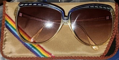 Gafas de sol Annie Saral de colección FRANCIA translúcidas ojo de gato rayas azules súper bonitas A+ Foto 1 de 4