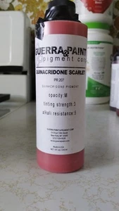 Quinacridone Scarlet PR207 -8 oz Dispersion. Guerra Paint & Pigment Unopened! - Picture 1 of 1
