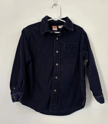 Vintage McKids Long-Sleeve Navy Blue Corduroy Button Down Shirt Boys Size 5T - Image 1 of 4