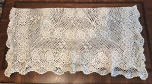 Revestimiento de mesa cuadrado vintage de ganchillo blanco de 40" detalle exquisito - Imagen 1 de 5