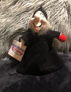 Disney Store Evil Wicked Witch Snow White Plush Stuffed Bean Bag 8" with Tags - Picture 1 of 3
