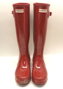 Hunter Original Tall Gloss Military Red Boot 7 - Bild 1 von 9