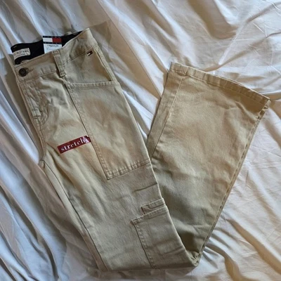 Tommy Jeans Khaki Cargo Flare Pants Size 3 Stretch Juniors NWT Vintage - Image 1 of 4