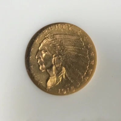 1915 2.50 gold indian quarter eagle NGC AU 50 - Image 1 of 4