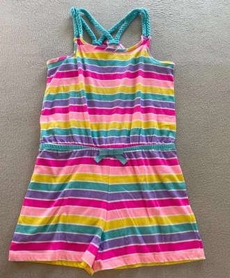 Tommy Bahamas Romper Girls Size 12 Multicolor Striped Sleeveless Braided Strap - Image 1 of 4