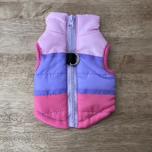 Hunde Puffer Weste Rosa Lila Color Block Größe XS - Bild 1 von 5