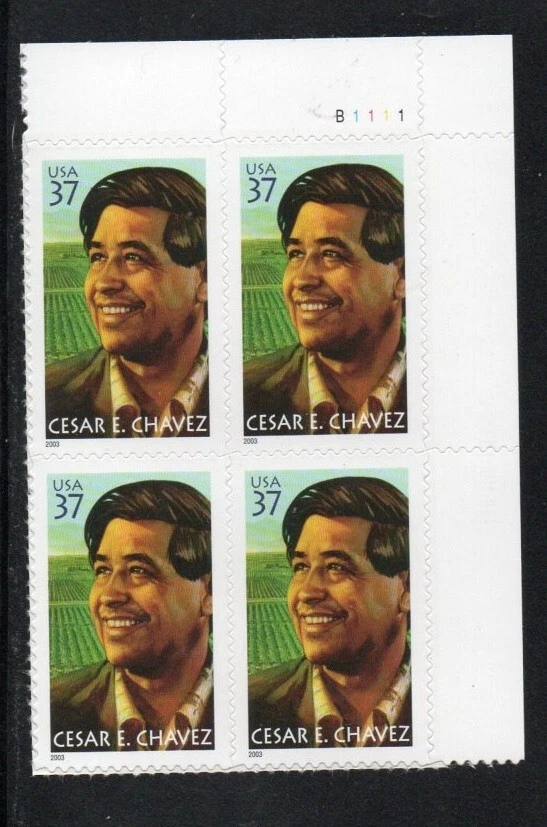 ALLY'S DTAMPS US Plate Block Scott #3781 37c Cesar Chavez [4] MNH F/VF [STK] - Image 1 of 1