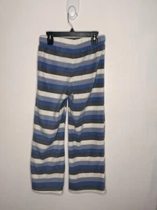 Eddie Bauer Fleece Stripe Pajama Pants Boys Size Medium 10-12 Blue Pull On - Picture 1 of 4