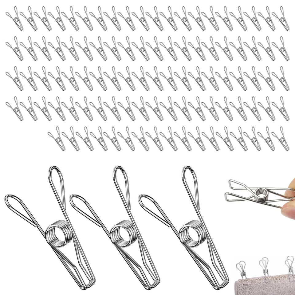 Rseuphiee 100 Pezzi Mollette, Mollette Acciaio Inox, Piccole Mollette in (Q1a) - Immagine 1 di 1