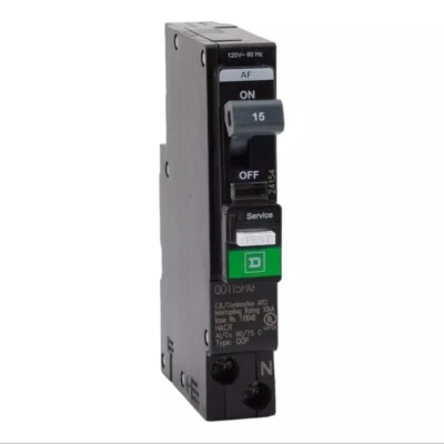 NEW Square D QO115PAF 15 Amp 1 Pole Arc Fault Circuit Breaker - Image 1 of 4