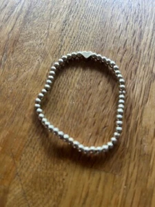 Perlen Armband mit Herz gold dehnbar - NEU - Bild 1 von 9