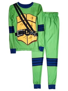 Boys 3-Piece Teenage Mutant Ninja Turtles Leonardo Pajama Set With Mask Size 12 - Picture 1 of 2