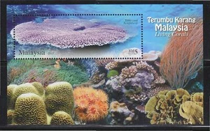 MALAYSIA 2013 LIVING CORALS IN MALAYSIA SOUVENIR SHEET OF 1 STAMP IN MINT MNH - Picture 1 of 3