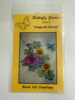 Butterfly Garden Block 6 Dragonfly Delight Black Cat Creations Pattern - Image 1 of 3