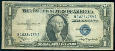 1935A $1 Dollar Blue Seal Silver Certificate Note Fr.1608 Fancy R18234759A pp I. - Image 1 of 2