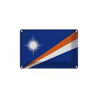 Blechschild Wandschild 18x12 cm Marshallinseln Fahne Flagge Geschenk Deko