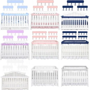 Baby Crib Rail Covers for Teething Anti-Collision Crib Guardrail Soft Edge Cover - Picture 1 of 31