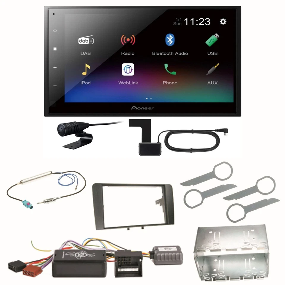 Pioneer DMH-A340DAB Digitalradio Bluetooth Einbauset für Audi A3 8P 8PA - Bild 1 von 1