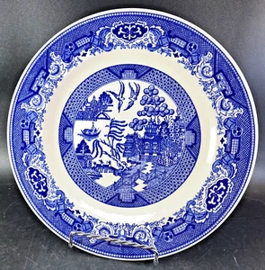 Plato de cena Willow Ware Royal China azul/blanco con esmalte de 10 pulgadas - Imagen 1 de 7