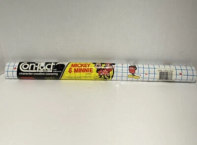 1989 ConTact Creative покрытие Микки и Минни самоклеящийся 3 ярда x 18» новый - Изображение 1 из 4