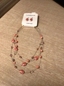 Croft & Barrow nickelfrei mehrstrangig Perlen Halskette mit Ohrhänger Set 18 Zoll - Bild 1 von 4