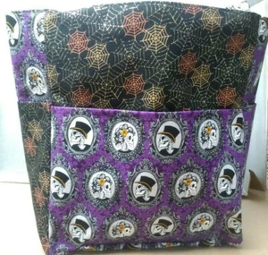 Esqueleto Camafeos Halloween Telarañas Grande Cartera/Bolso de Proyecto Hecho a Mano 14x16 - Imagen 1 de 7