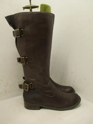 Botas de montar Two Lips JAMMER de cuero marrón con cremallera hasta la rodilla para mujer talla 7 M pantorrilla ancha Foto 1 de 4