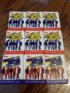 Topps 1989 New Kids on the Block 9 Trading Card Packs 8 Photo Cards & 1 Sticker