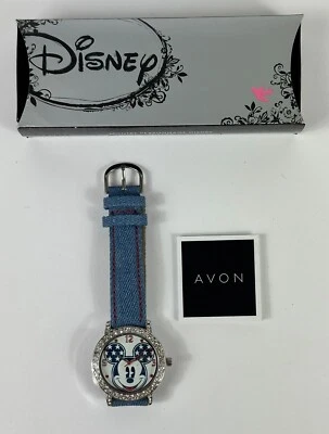 Reloj Disney Mickey Mouse Tema Patriótico Jean Band Avon Coleccionable De Colección Foto 1 de 4
