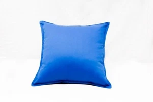 Throw Pillow 2 Covers Sofa Décor silk Cushion Cases, vibrant Blue 18 x 18" soft - Picture 1 of 4