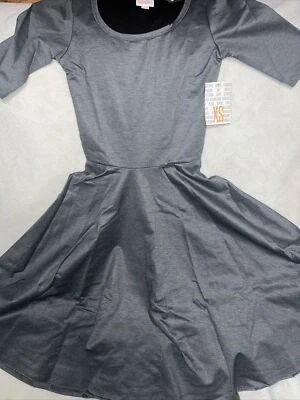 Vestido Lularoe Denim Gris Nicole XS 2/4 0/2 Peso Pesado Unicornio Extra Pequeño Nuevo🦄 Foto 1 de 4