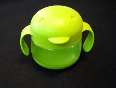 Ubbi Snack Catcher Cup with Hinged Double Lid Green/Clear - Image 1 of 4