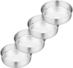 P&P CHEF Kuchenform 4er Set, Edelstahl Backen rund Kuchenformen Formen Backformen - Bild 1 von 12