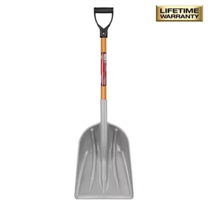 31 In. Wood Handle D-Grip Plastic Scoop Shovel - Picture 1 of 7