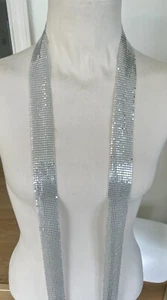 Silver  Mesh Scarf Necklace Belt  Muti Uses  Bling  Club Wear New - Picture 1 of 4