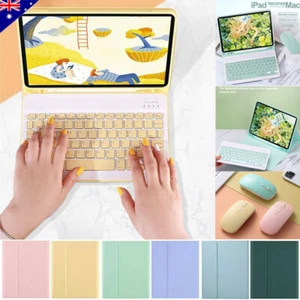 For iPad 5/6/7/8/9/10th Gen Air Pro 11'' 13" Bluetooth Keyboard Mouse Case Cover - Picture 1 of 38