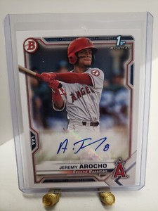 2021 Bowman Prospect Jeremy Arocho 1st Bowman Auto #PAPR-JA Los Angeles Angels